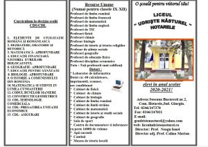 OFERTA EDUCAȚIONALĂ PENTRU ANUL ȘCOLAR 2020- 2021